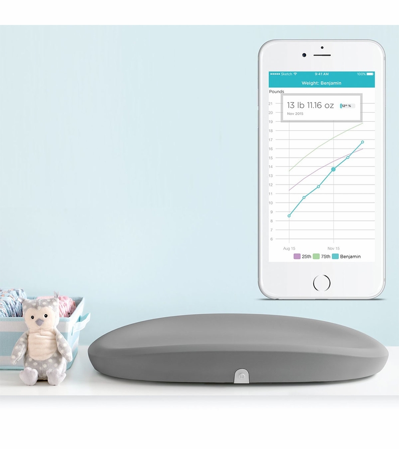 Hatch Baby Grow Smart Changing Pad and Scale in Grey