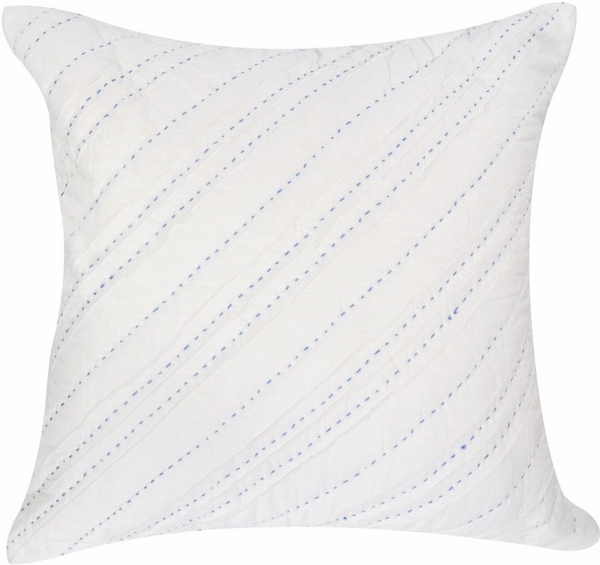 Hello Spud Decorative Pillow with Stuffer - Diagonal Pintuck Blue