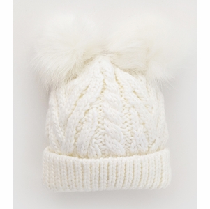 Huggalugs Fluffer Beanie Hat - Winter White, X-Small (Newborn)