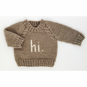 Huggalugs hi. Crew Neck Sweater - Pebble, 12-18 months