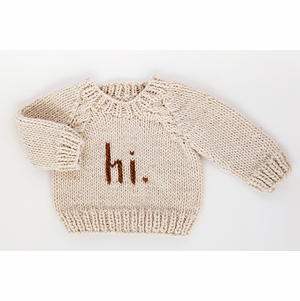 Huggalugs hi. Crew Neck Sweater - Pecan, 18-24 months