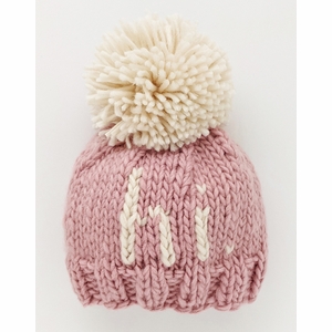Huggalugs hi. Hand Knit Beanie Hat - Rosy, Large (2-6 years)
