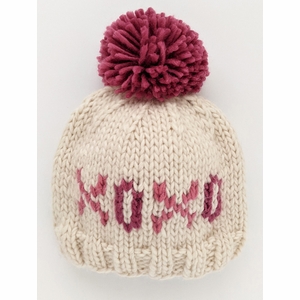 Huggalugs XOXO Valentine's Day Hand Knit Beanie Hat - Cream, Large (2-6 years)