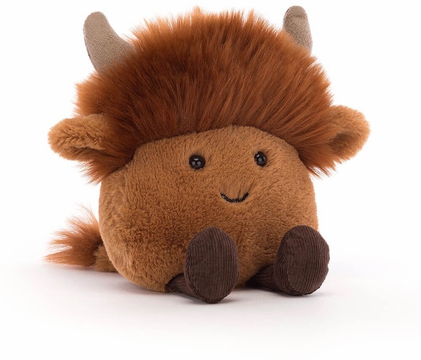 Jellycat Amuseabean Highland Cow, 4"