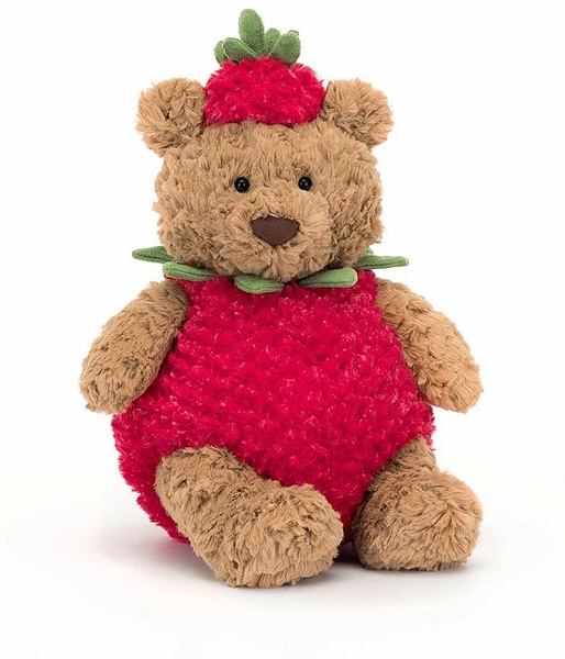 Jellycat Bartholomew Bear Strawberry, 10"