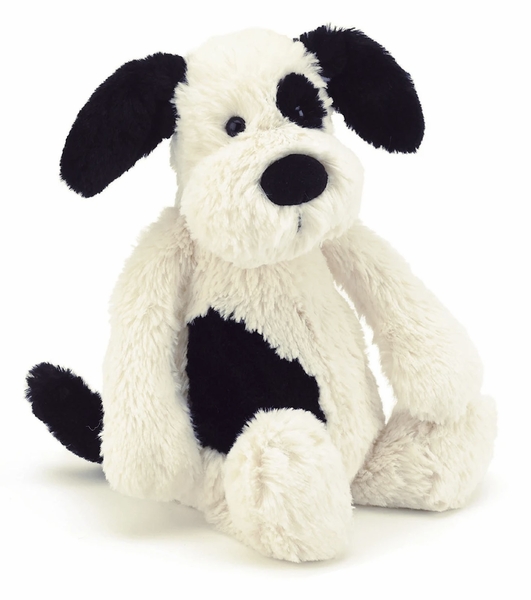 Jellycat Bashful Black and Cream Puppy, 21"