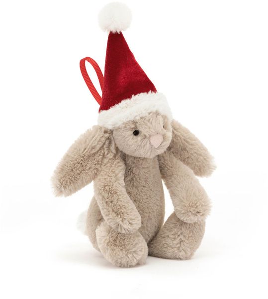 Jellycat Bashful Christmas Bunny Ornament, 3"