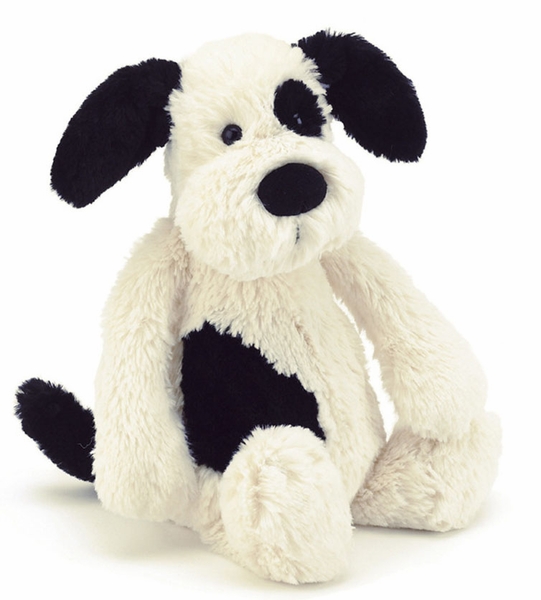Jellycat Bashful Puppy in Black & Cream, 7"