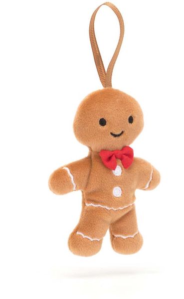 Jellycat Festive Folly Gingerbread Fred Ornament, 3"