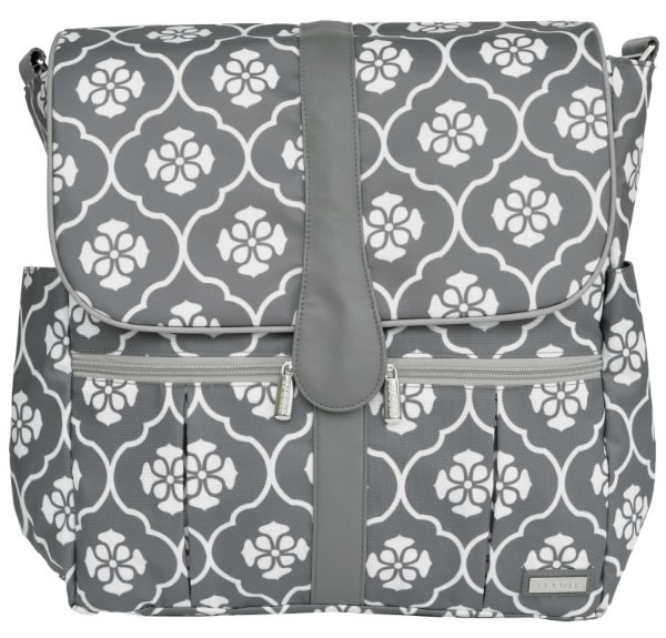 JJ Cole Backpack Diaper Bag Gray Floret