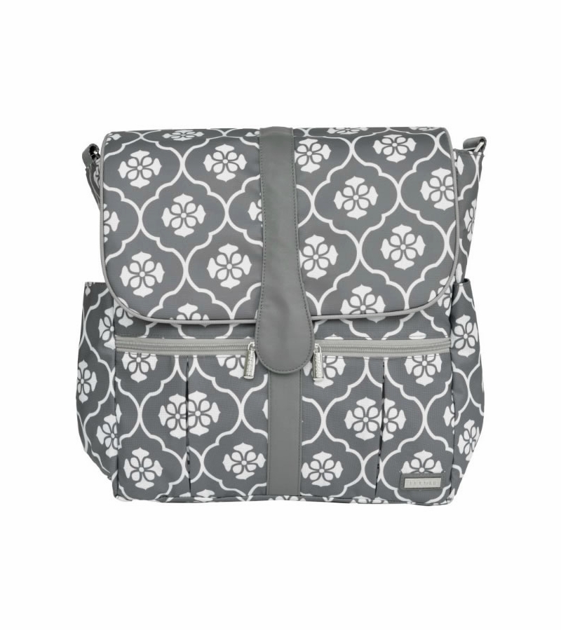 JJ Cole Backpack Diaper Bag Gray Floret