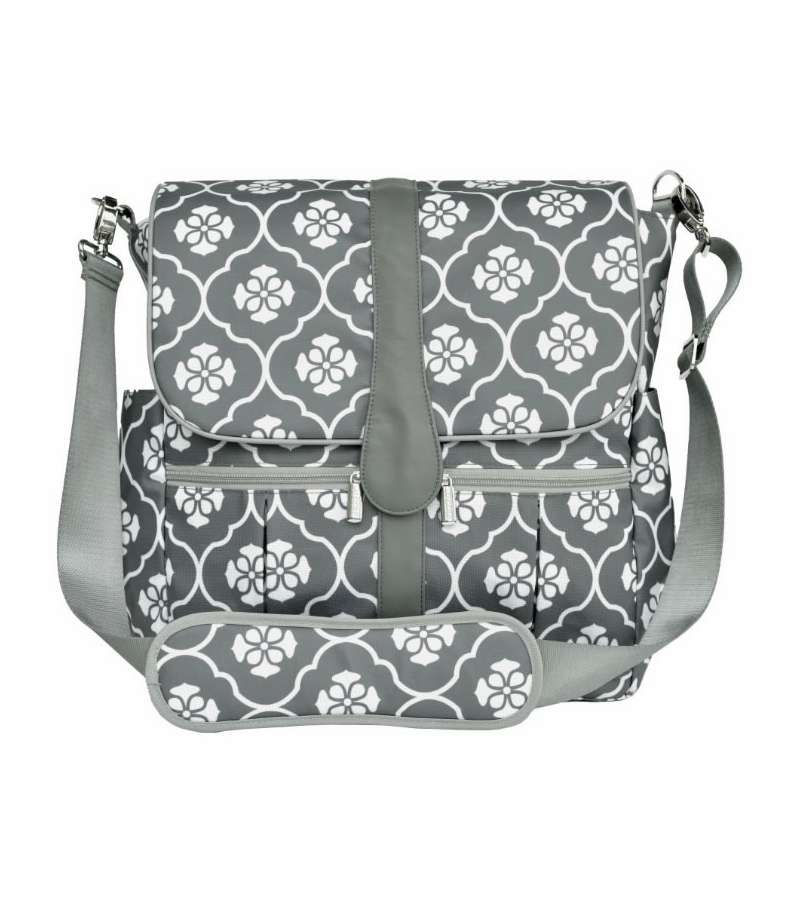 JJ Cole Backpack Diaper Bag Gray Floret