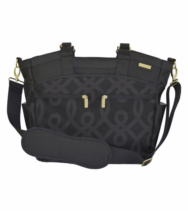 JJ Cole Camber Diaper Bag Black & Gold