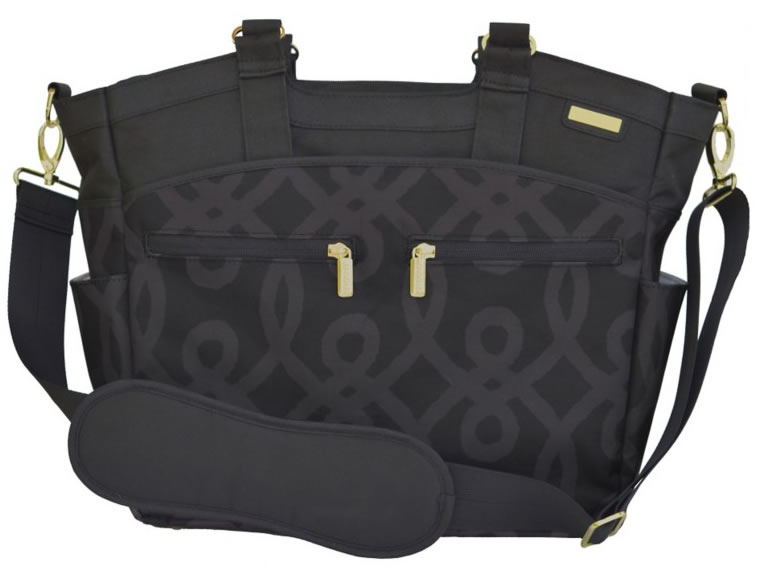 JJ Cole Camber Diaper Bag Black & Gold