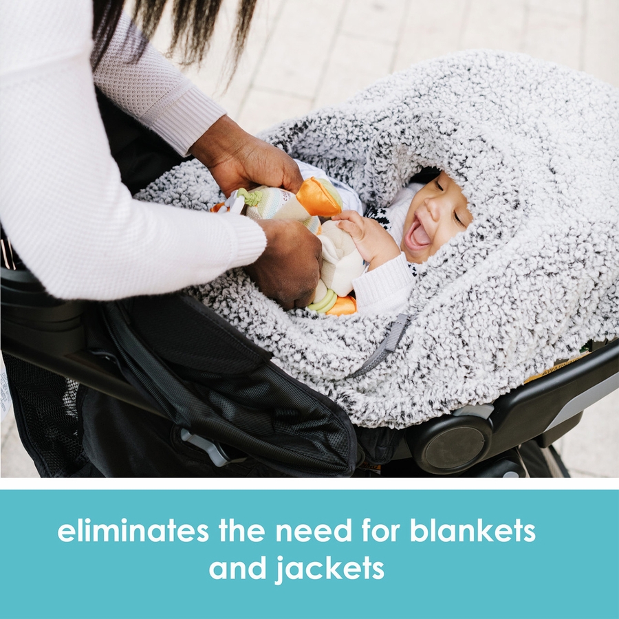 JJ Cole Cuddly Car Seat Cover Gray