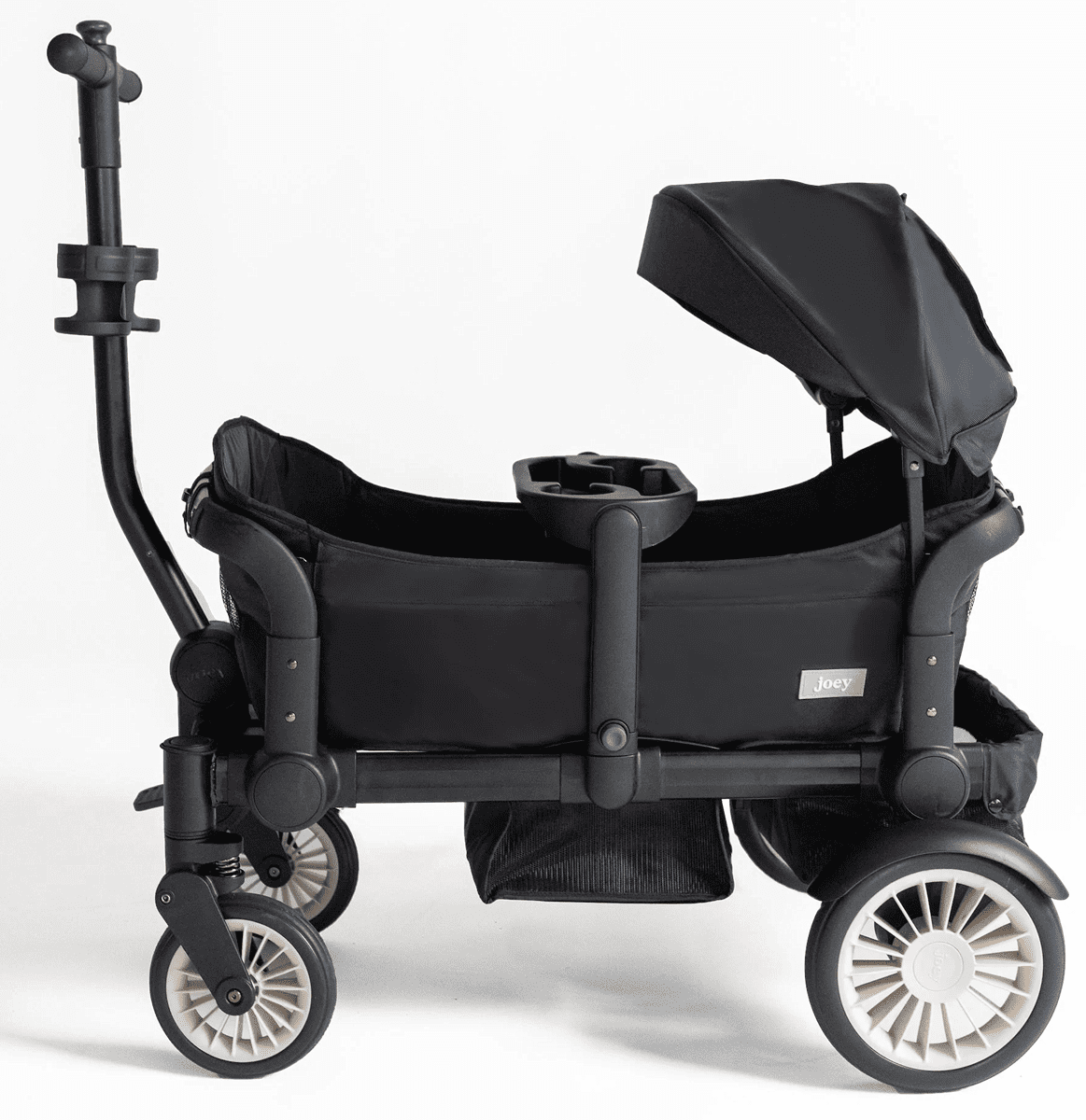Joey (2 Seater) Stroller Wagon with 2 Canopies - Black