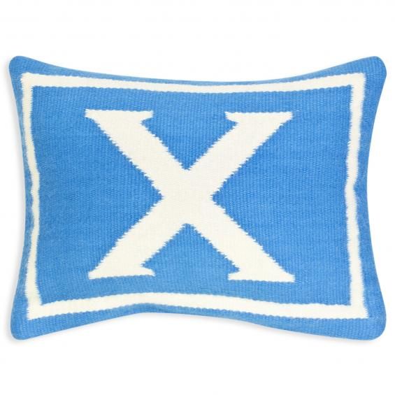 Jonathan Adler Junior Letter X Pillow in Blue