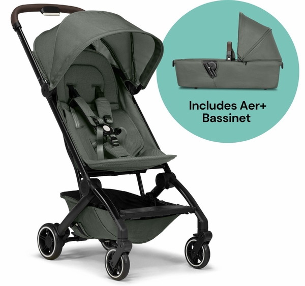 Joolz Aer+ Lightweight Compact Stroller + Bassinet Bundle - Mighty Green
