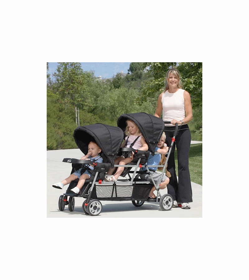 Joovy Big Caboose StandOn Triple Stroller in Black