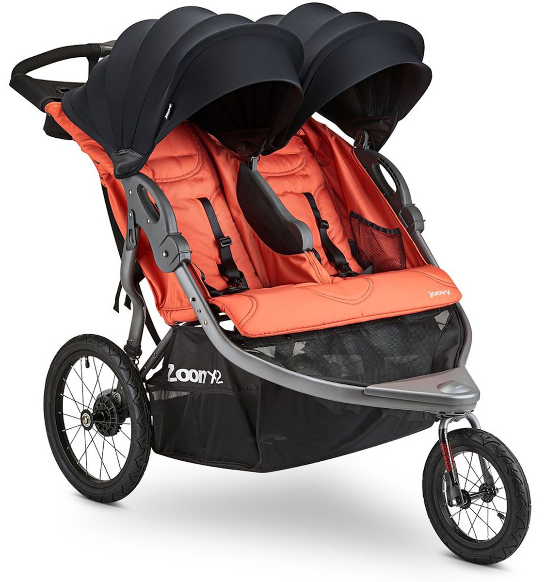 Joovy Zoom X2 Lightweight Jogging Side by Side Double Stroller Paprika