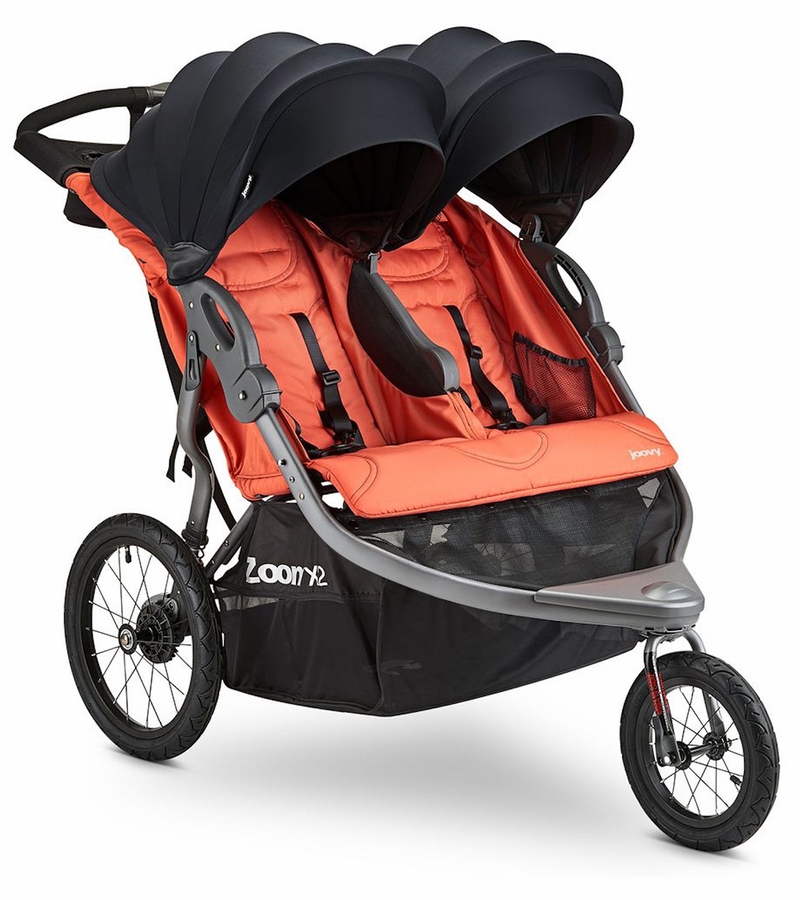 Joovy Zoom X2 Lightweight Jogging Side by Side Double Stroller Paprika