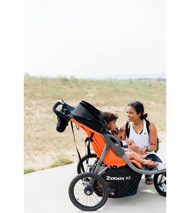 Joovy Zoom X2 Lightweight Jogging Side by Side Double Stroller Paprika