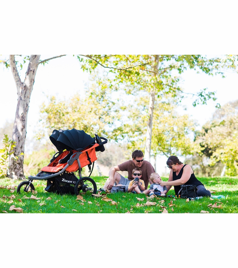 Joovy Zoom X2 Lightweight Jogging Side by Side Double Stroller Paprika