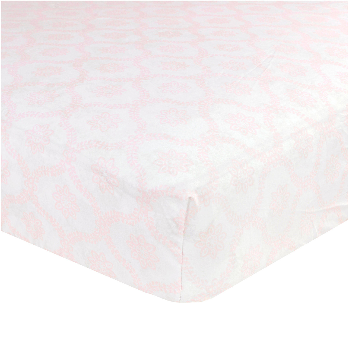 Just Born Crib Sheet Trellis Pink