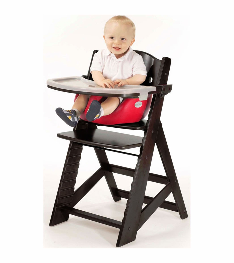 Keekaroo Height Right High Chair & Infant Insert Espresso/Cherry