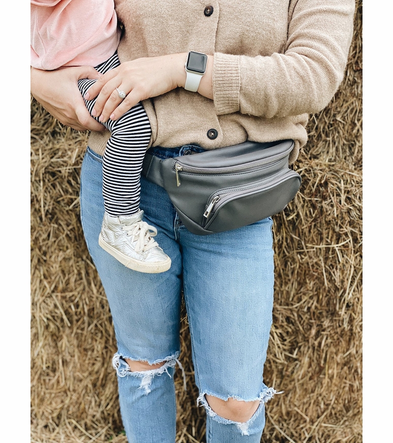 Kibou Diaper Bag Fanny Pack Charcoal Gray