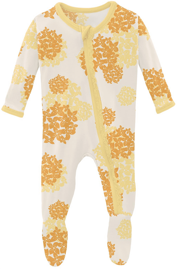 KicKee Pants Muffin Ruffle Footie with Zipper Wallaby Hydrangea, 03