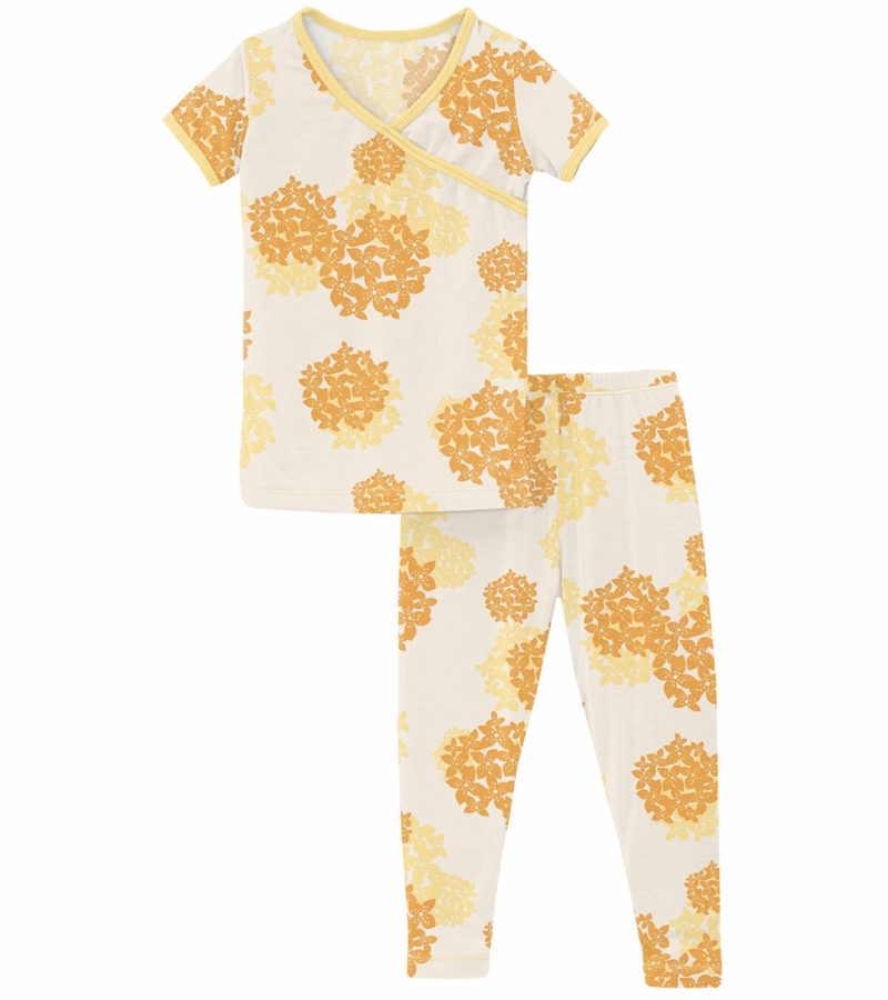 KicKee Pants Short Sleeve Kimono Pajama Set Wallaby Hydrangea, 5 Years