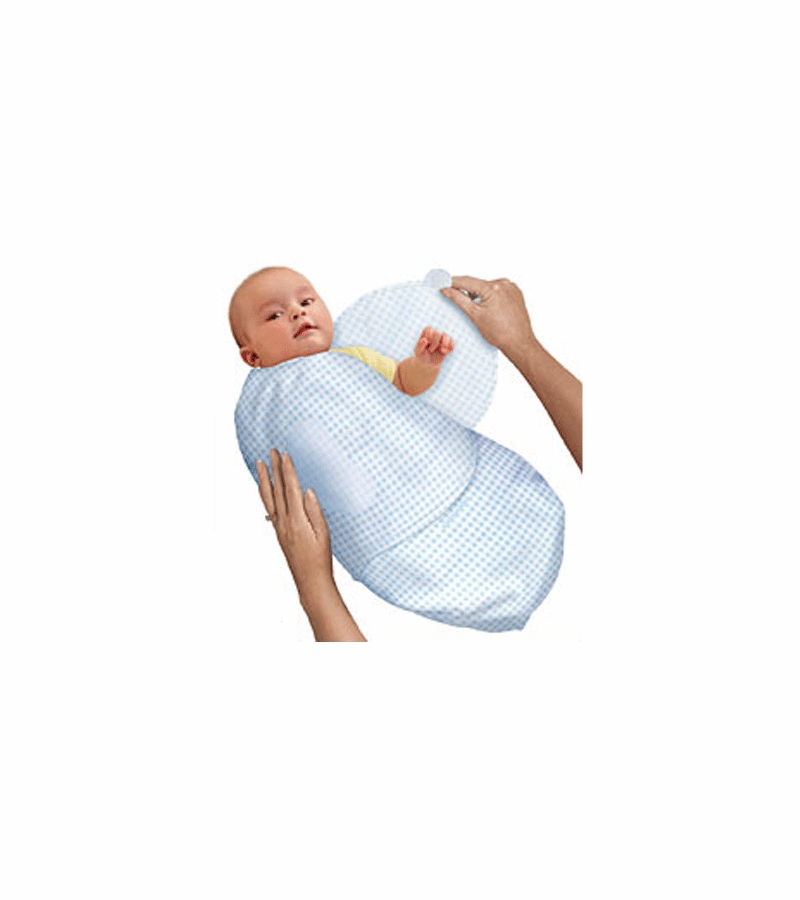 Kiddopotamus SwaddleMe Large Cotton Flannel in Blue Gingham