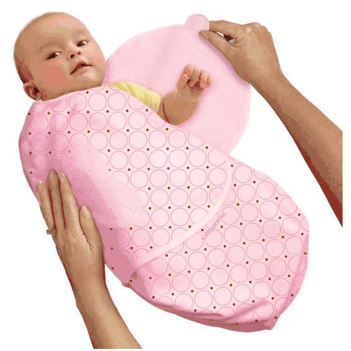 Kiddopotamus SwaddleMe Small Cotton Knit in Pink Cocoa Dot