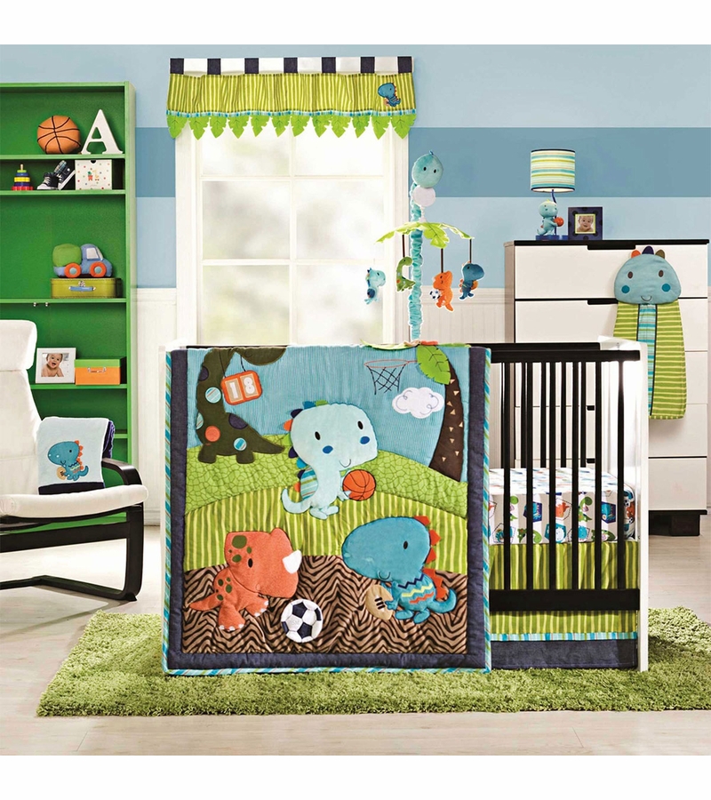KidsLine Dino Sports 4 Piece Crib Bedding Set