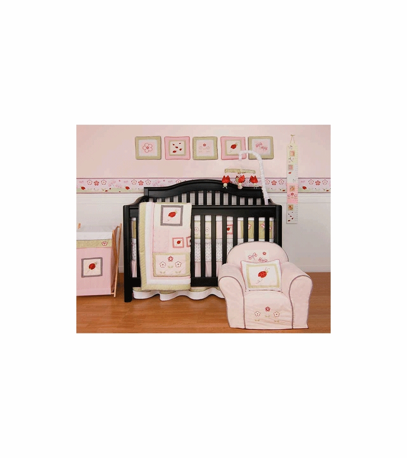 KidsLine Lady Bug 6 Piece Crib Bedding Set
