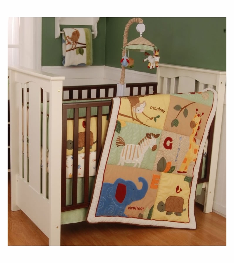 KidsLine Safari 4 Piece Crib Bedding Set