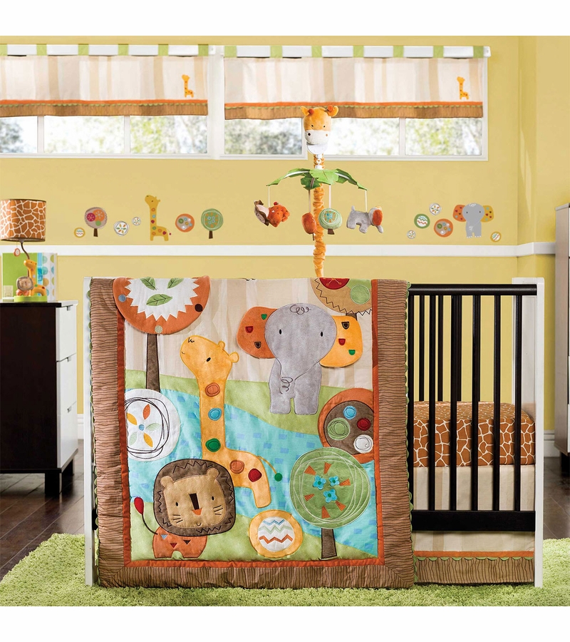 KidsLine Safari Dream 4 Piece Crib Bedding Set