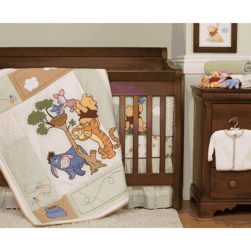 KidsLine Winnie the Pooh Friends Indeed Baby Crib Bedding 4 Piece Set