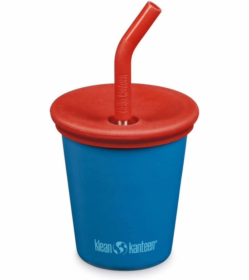 Klean Kanteen Kid Cup with Straw Lid, 10oz Mykonos Blue