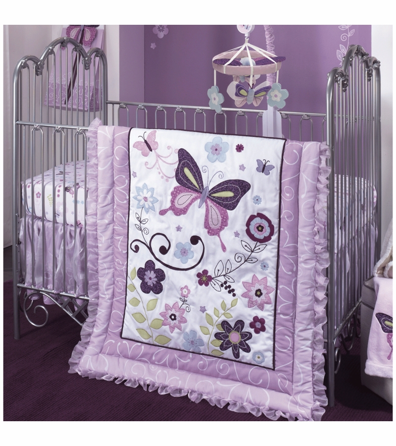 Lambs & Ivy Butterfly Lane 5 Piece Crib Bedding Set