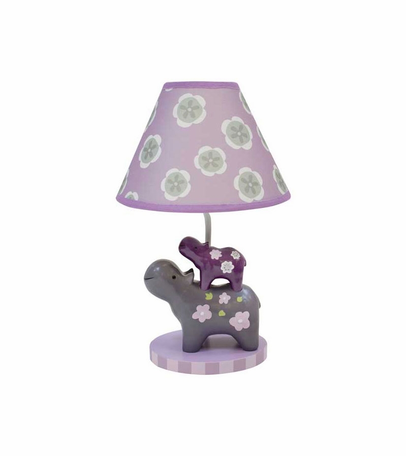 Lambs & Ivy Lavender Jungle Lamp with Shade & Bulb