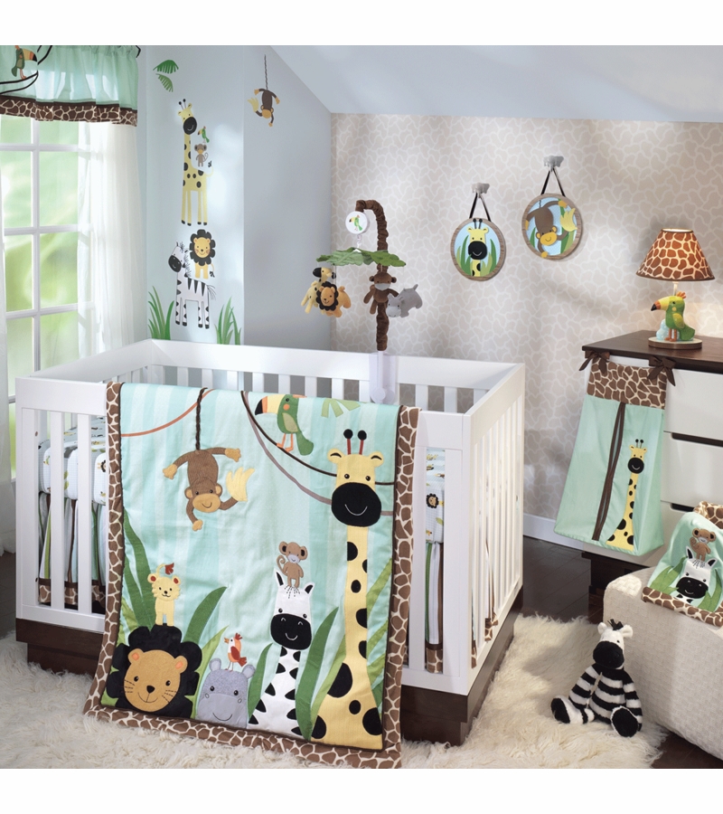 Lambs & Ivy Peek A Boo Jungle 5 Piece Crib Bedding Set