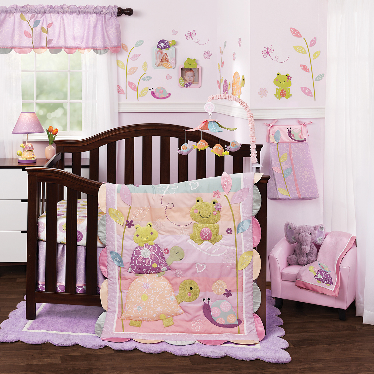 Lambs & Ivy Puddles 4 Piece Crib Bedding Set