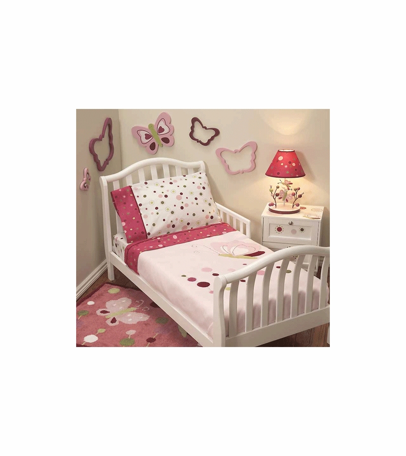 Lambs & Ivy Raspberry Swirl 4 Piece Toddler Bedding Set