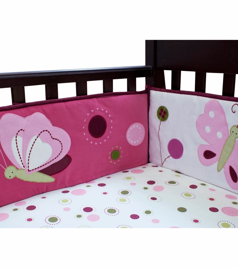 Lambs & Ivy Raspberry Swirl Crib Bumper