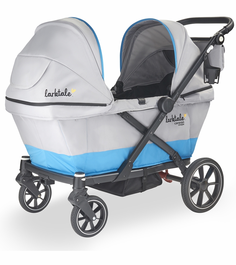 Larktale Caravan Coupe (2 Seater) Stroller Wagon Gray/Blue