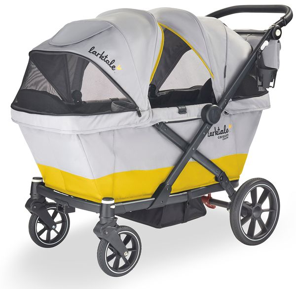Larktale Caravan Coupe (2 Seater) Stroller Wagon Gray / Yellow