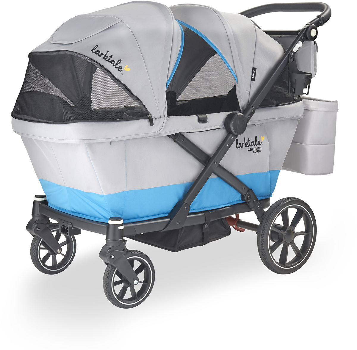 Larktale Caravan Coupe V2 (2 Seater) Stroller Wagon - Gray / Blue