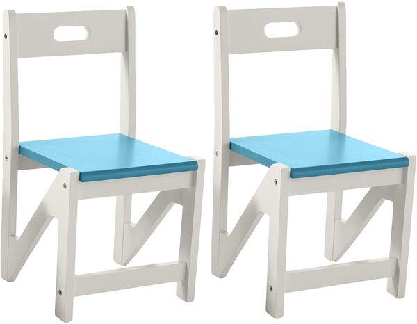 Lipper International Kids' ZigZag Stacking Chairs, Set of 2 - Turquoise